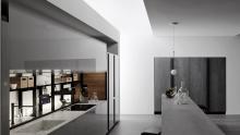 Valcucine: Logica Celata collection represented in a kitchen configuration.