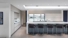 Lake Marion Modern: Valcucine Artematica vitrum kitchen using island configuration.