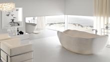 Le Acque Limited Edition bathtub carved from a monolithic stone.