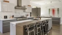 White Rock Lake: Valcucine Demode kitchen in an island configuration with towers and base units as partition to dining room.